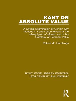 cover image of Kant on Absolute Value
